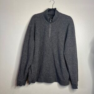 Vince Quarter‎ Zip Sweater Mens Size XXL Wool Blend Boucle Gray Pockets